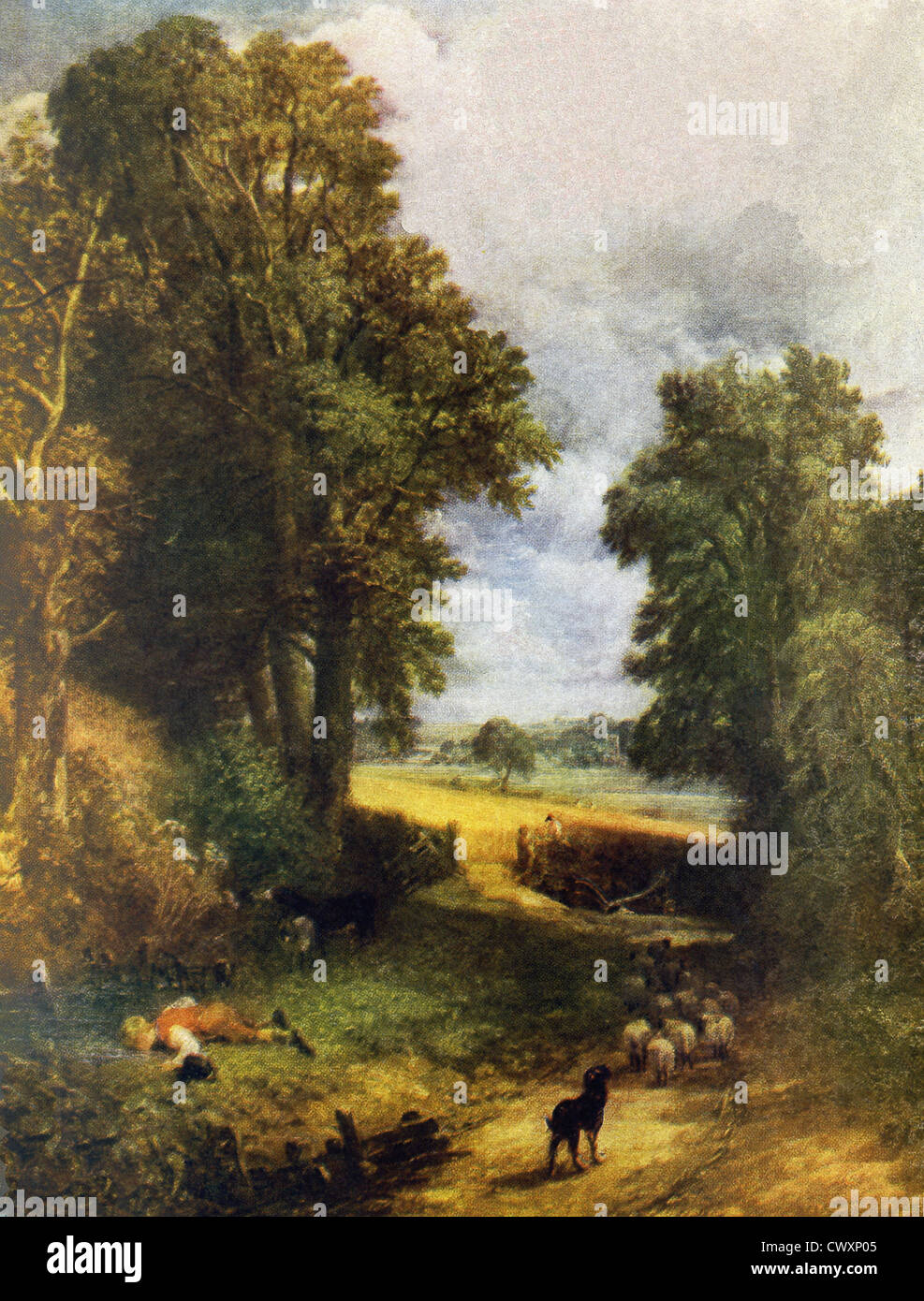 Diese Skizze, mit dem Titel The Cornfield oder Feldweg, wurde 1826 von John Constable gemalt. Stockfoto