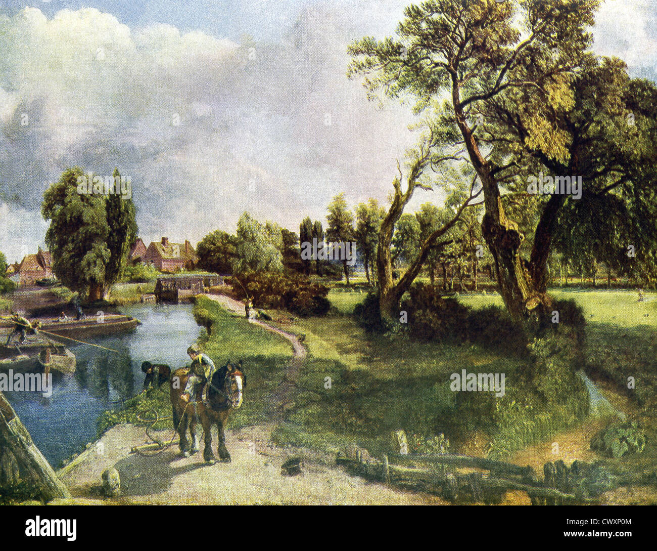 Diese Skizze, mit dem Titel Flatford Mill auf den Fluss Stour ist von John Constable (1776 – 1837), ein Maler der englischen Romantik. Stockfoto