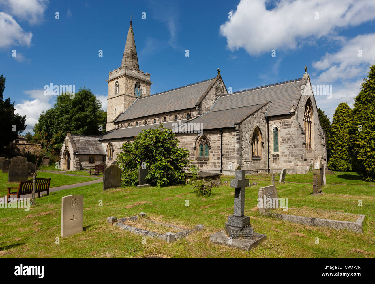 Die Pfarrei Kirche des St. Ricarius in Aberford. Stockfoto