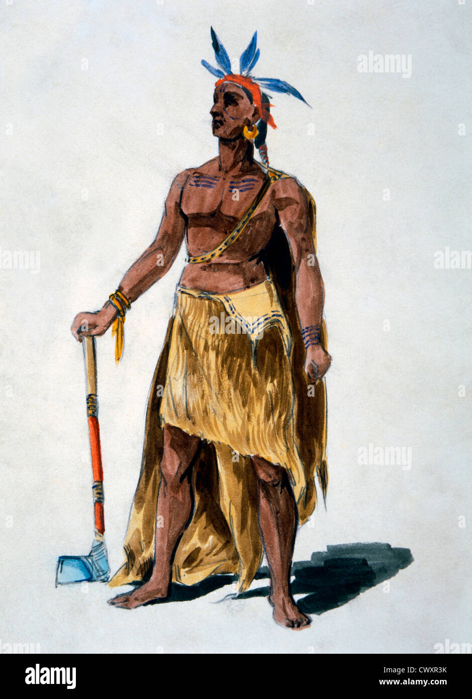 Native American, Aquarell-William L. Wells für die Columbian Exposition Festzug ca. 1892 Stockfoto