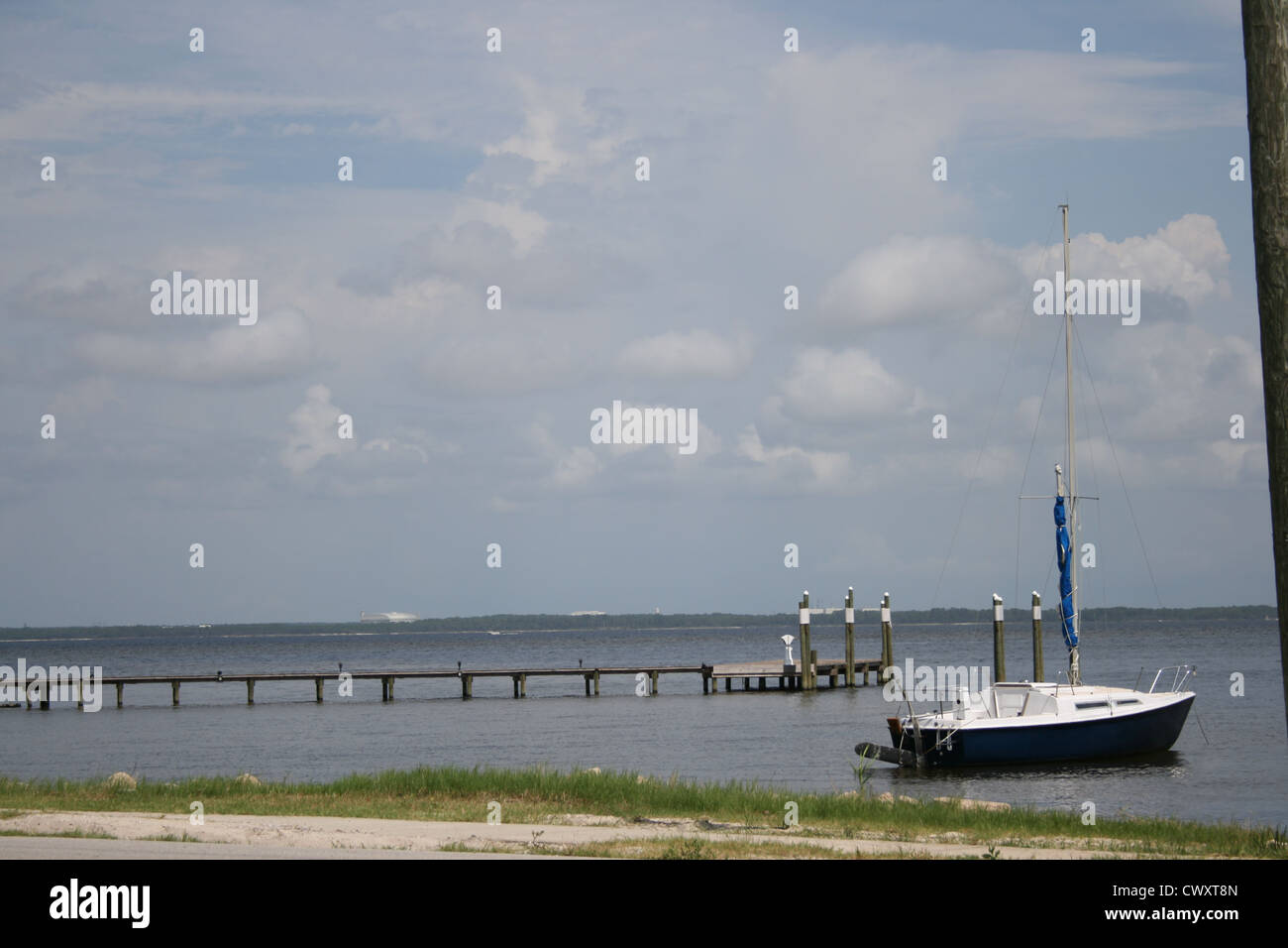 Segelboot Seelandschaft Küsten Kunst Stockfoto