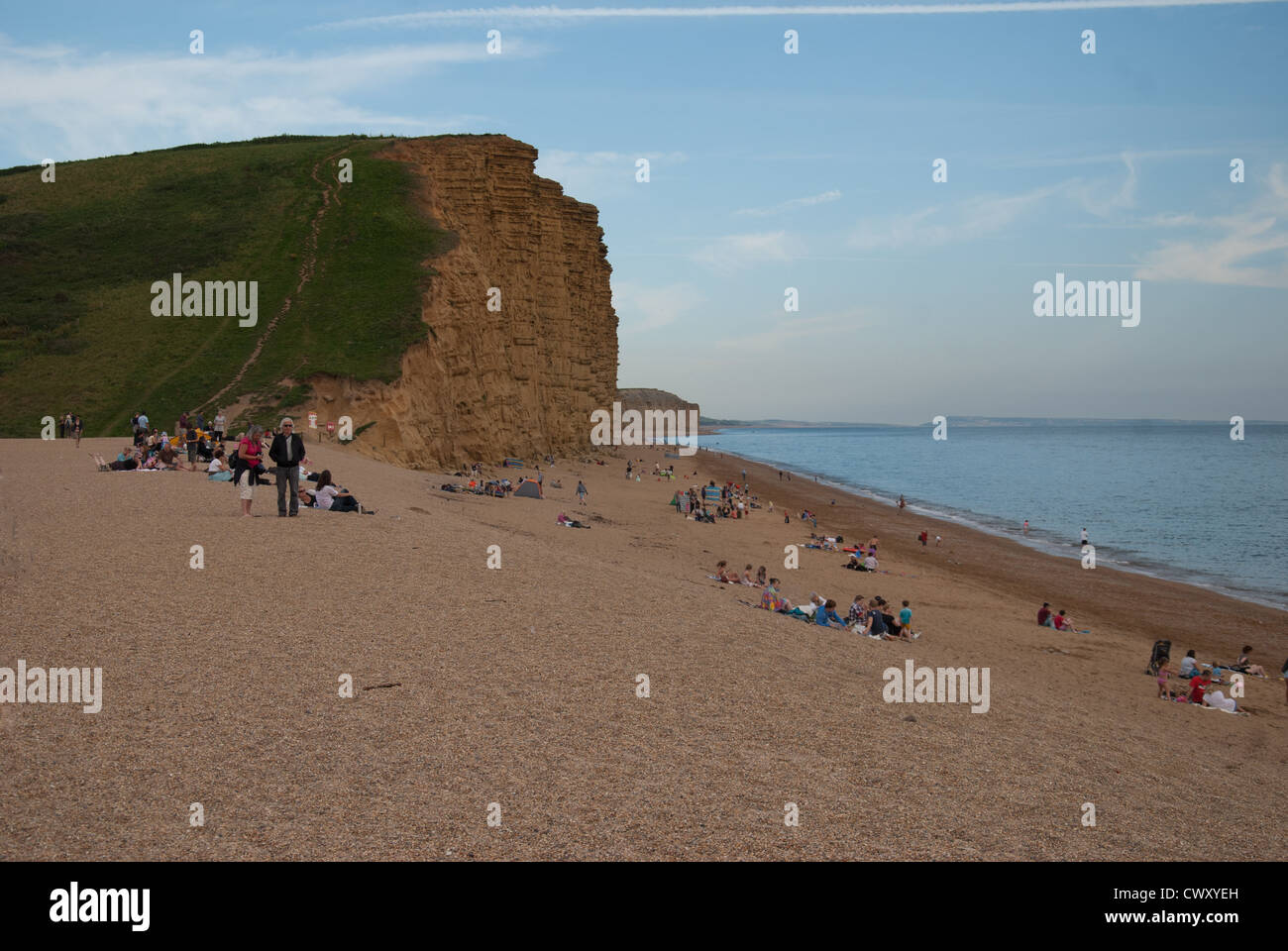 West Bay Strand und Klippen Stockfoto