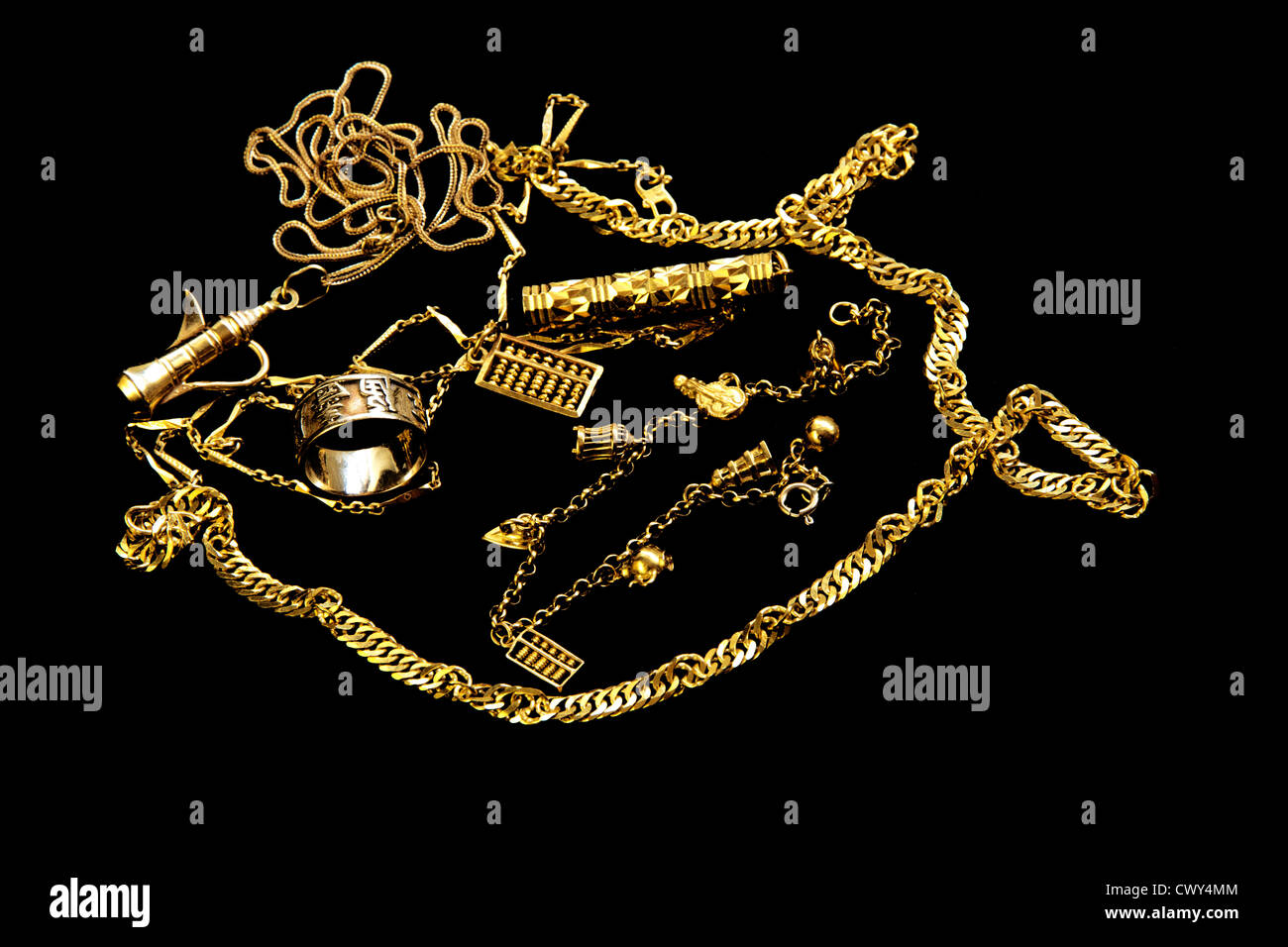 Gold, Karat, vierzehn, weltweit Gold, asiatisch, Wert Stockfoto