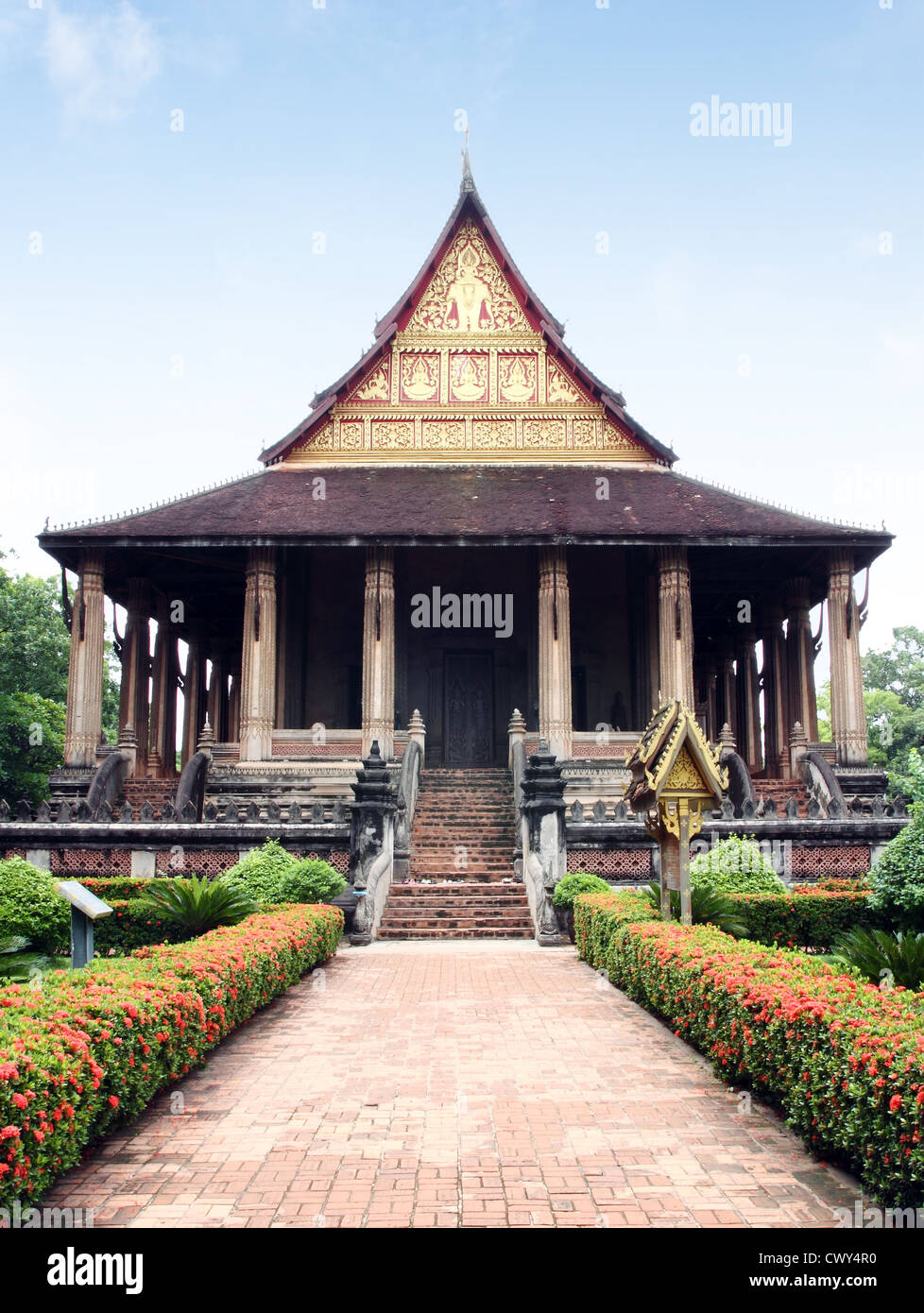 Wat Haw Pha Kaew, ein buddhistischer Tempel in Vientiane, Laos Stockfoto