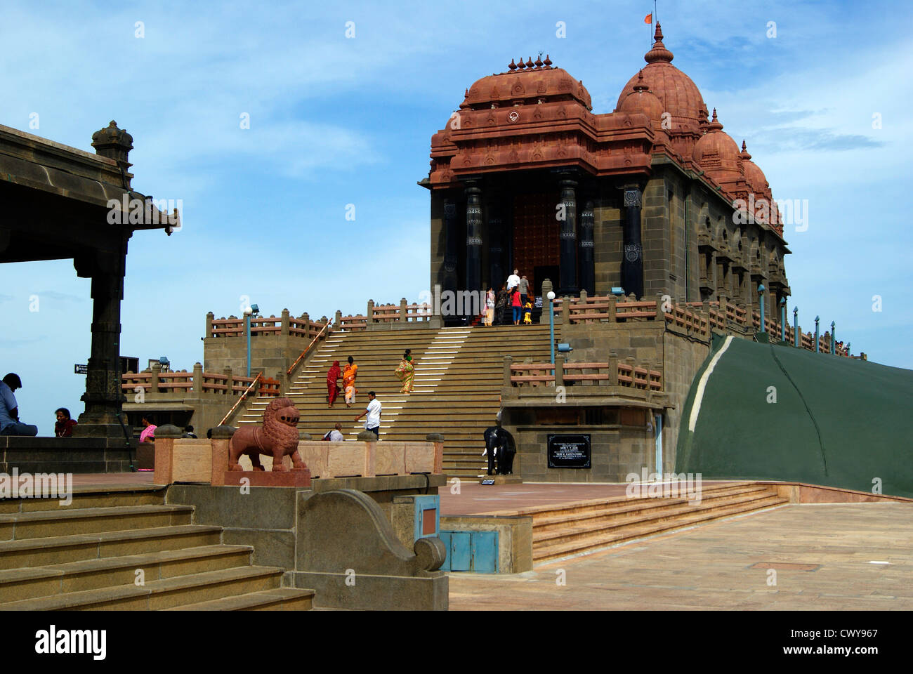 Kanyakumari Tamil Nadu Indien Vivekananda Fels Denkmal Denkmäler Landschaft anzeigen Stockfoto