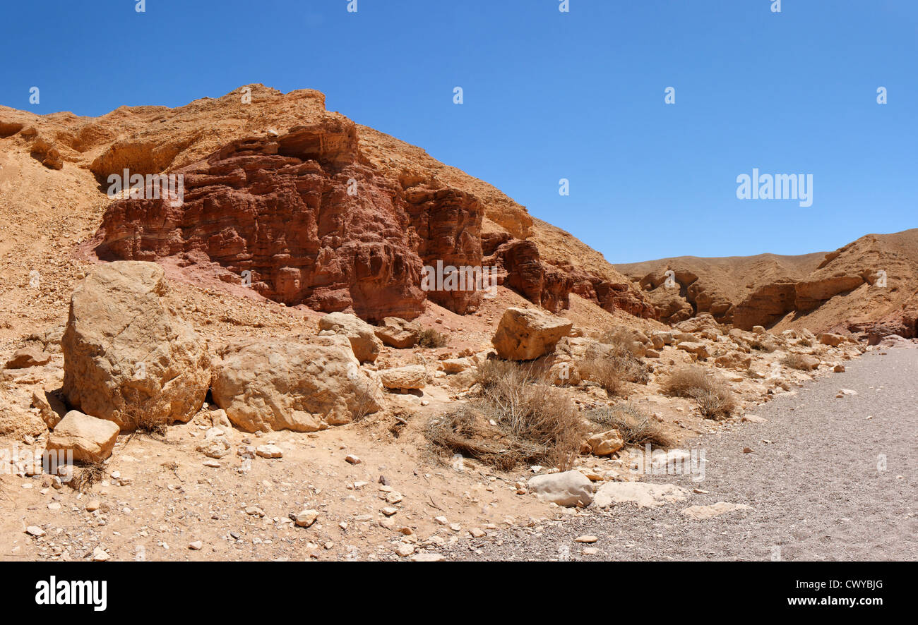 Malerischen Felsen in Wüste Schlucht, Israel Stockfoto