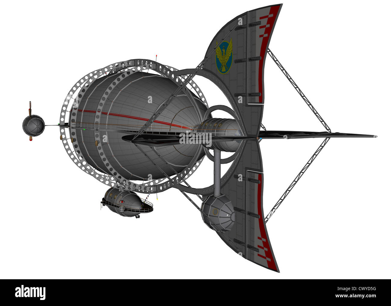 3D gerendert Luftschiff auf weißen Hintergrund isoliert Stockfoto