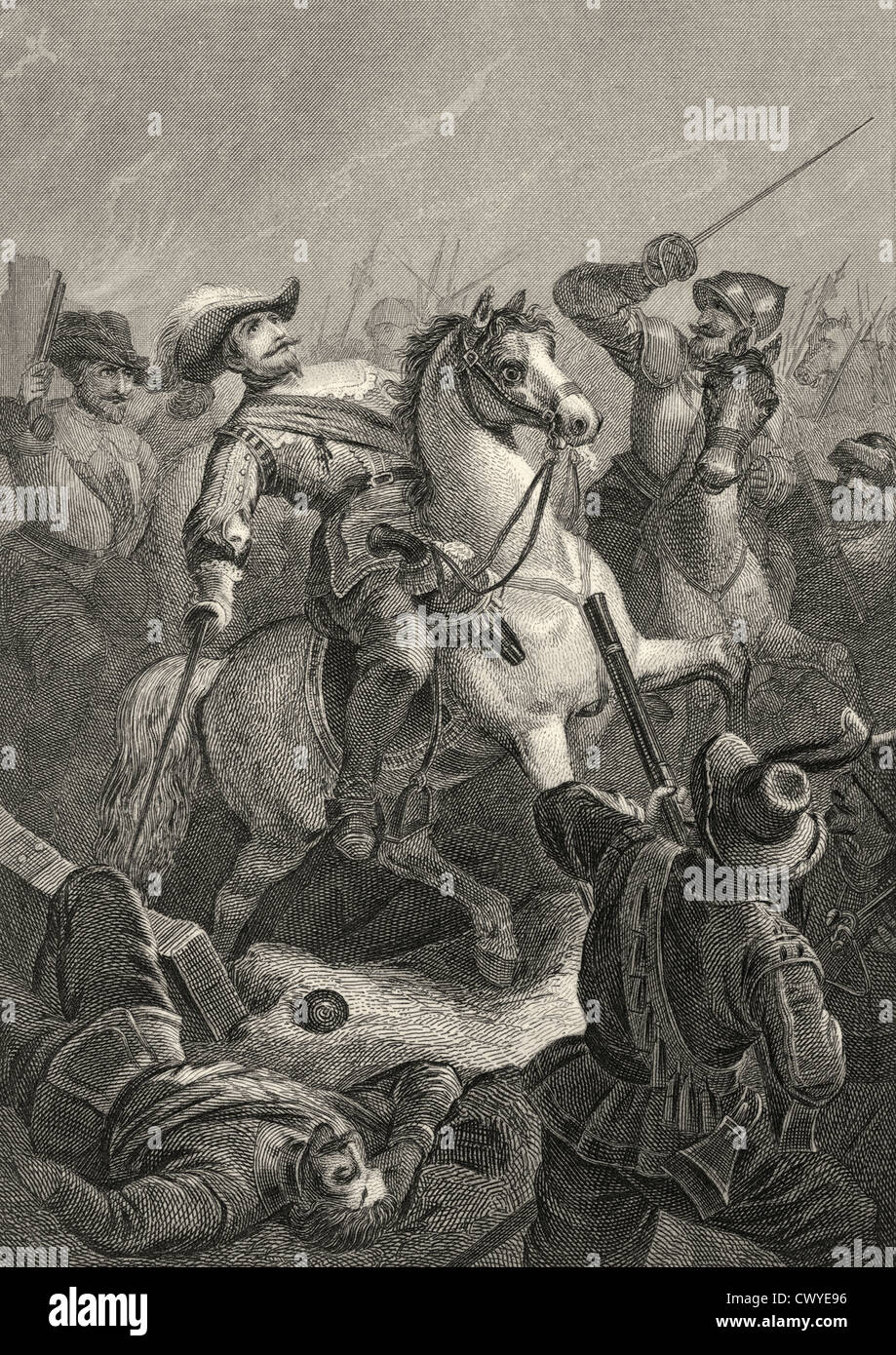 Die Schlacht von Lützen, der Tod von Gustav II. Adolf, Dreißigjährigen Krieg von Johann Christoph Friedrich von Schiller Stockfoto