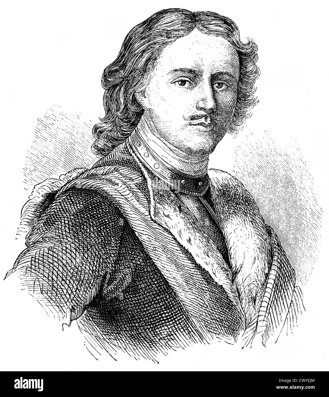 Peter I oder Pjotr Alexeyevich Romanov, 1672 – 1725, Zar und Großfürst von Russland und ersten Kaiser des russischen Reiches Stockfoto
