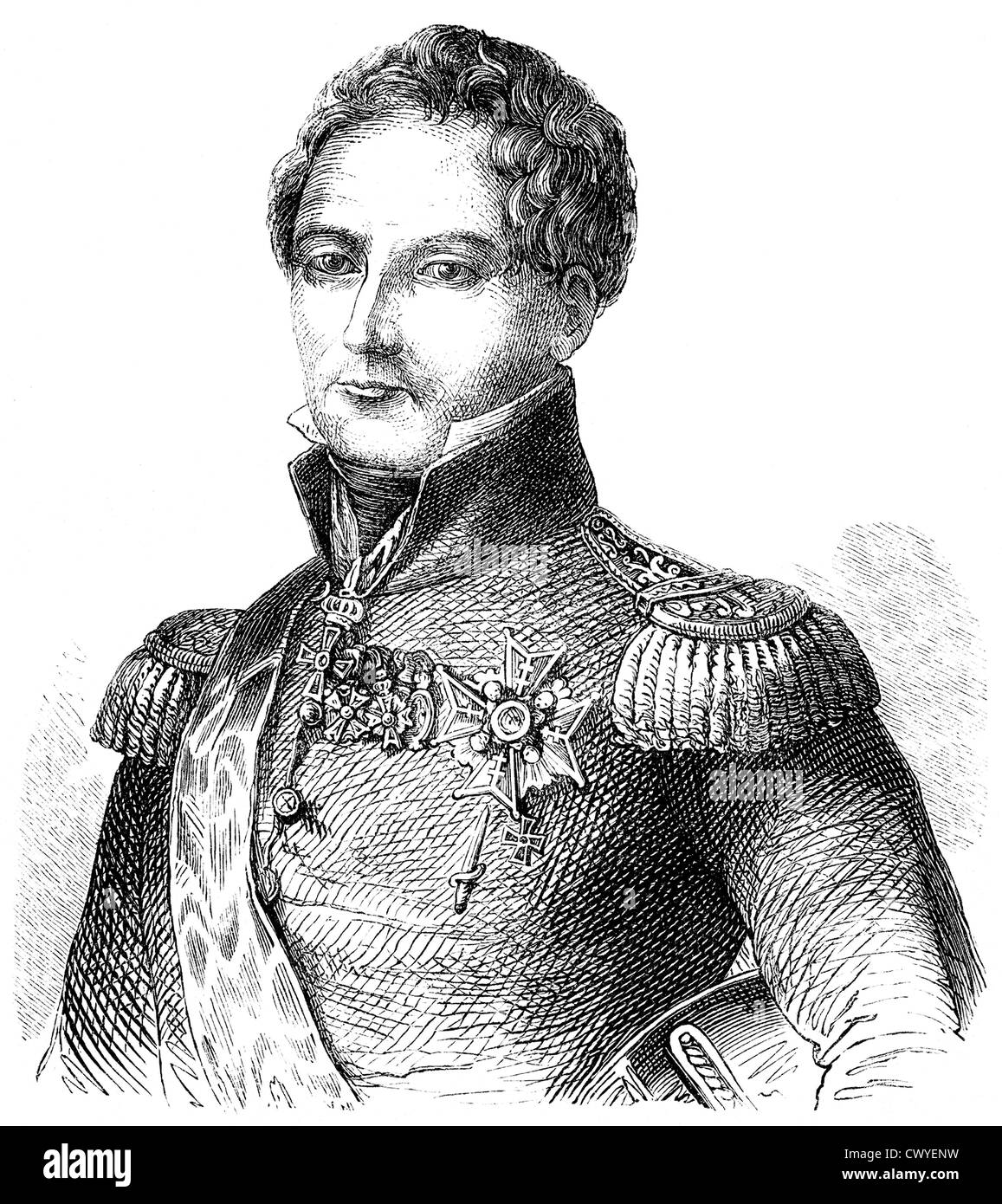Karl XIV Johan oder Jean-Baptiste Jules Bernadotte, 1763-1844, französischer Minister für Krieg, Marschall von Frankreich, Kommandant Stockfoto