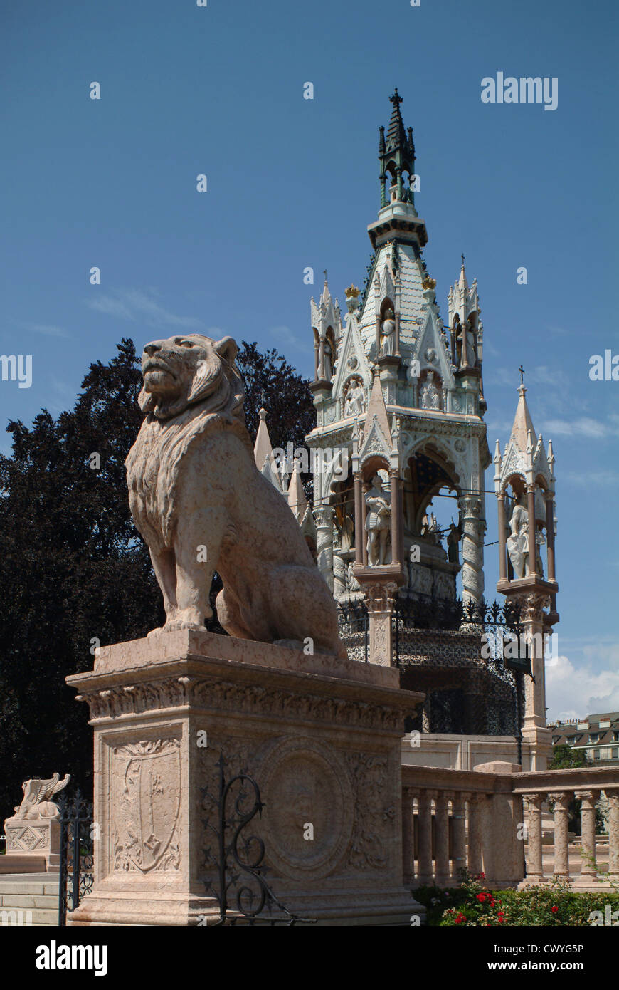 Mausoleum auf dem Genfer See, Schweiz Stockfoto