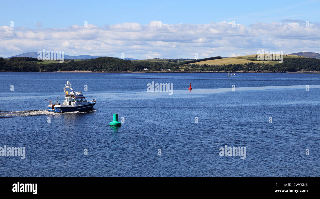 SeaStar Umfrage Schiff Otarie Segeln durch Kirkcudbright Bucht Scotland UK Stockfoto