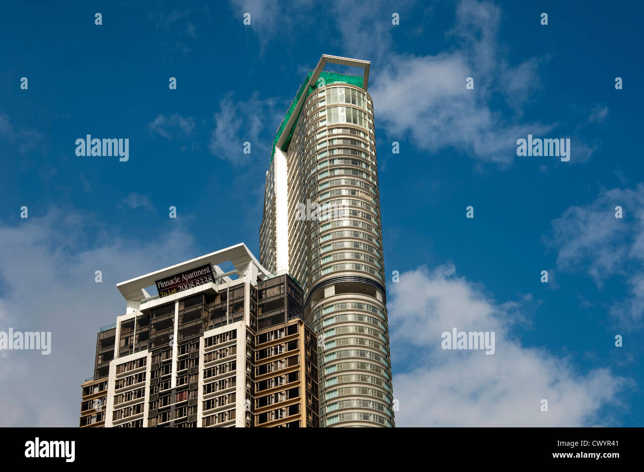Wolkenkratzer Meisterwerk und Pinnacle, Kowloon, Hong Kong Stockfoto