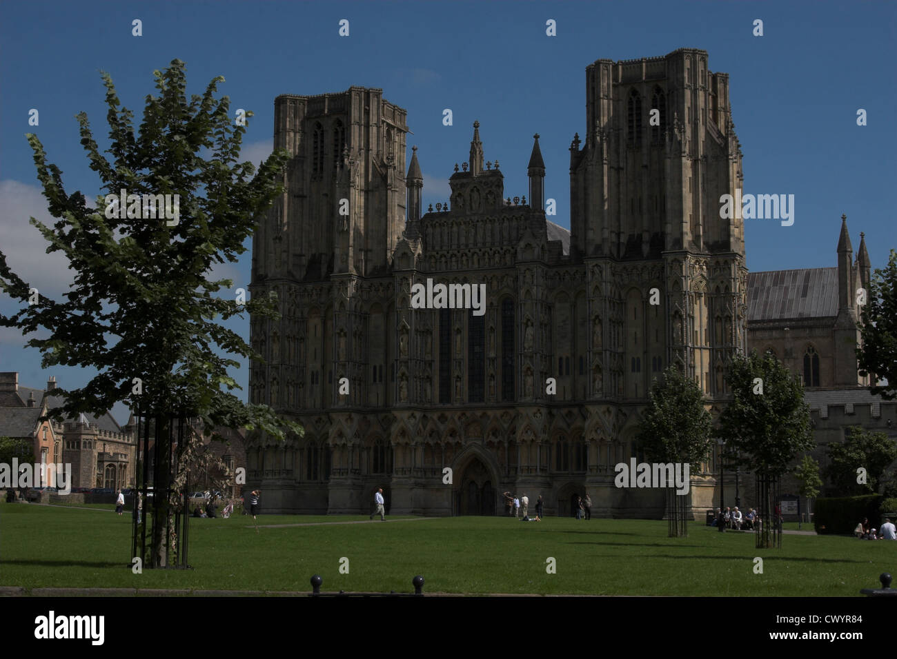 Westen vorderen Wells Cathedral Stockfoto