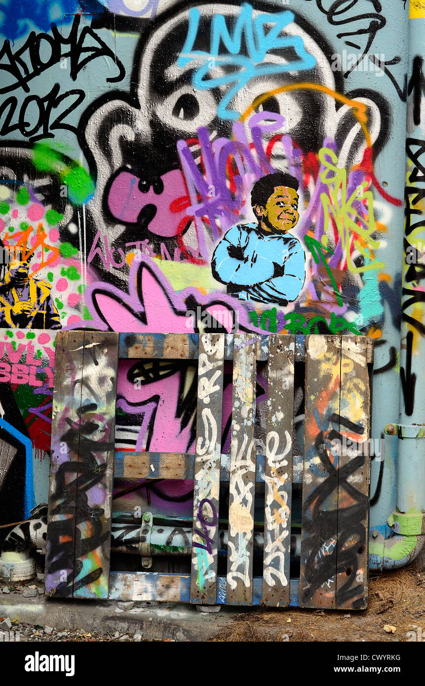 Graffiti wall London Lambeth Stockfoto