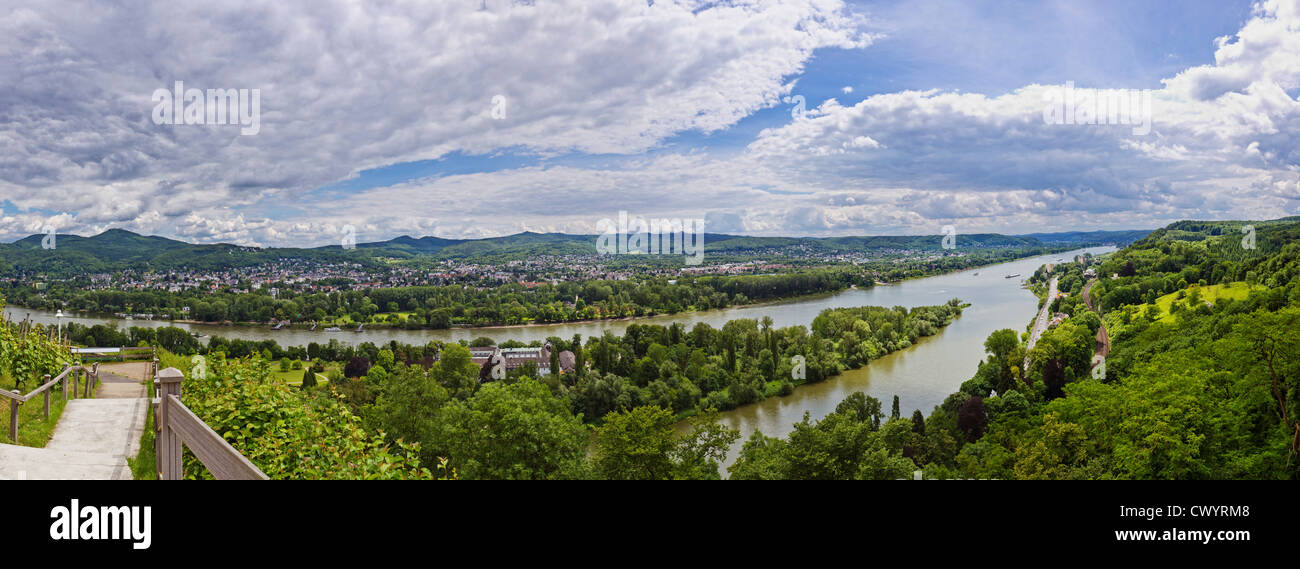 Blick über den Rhein bei Remagen, Deutschland Stockfoto