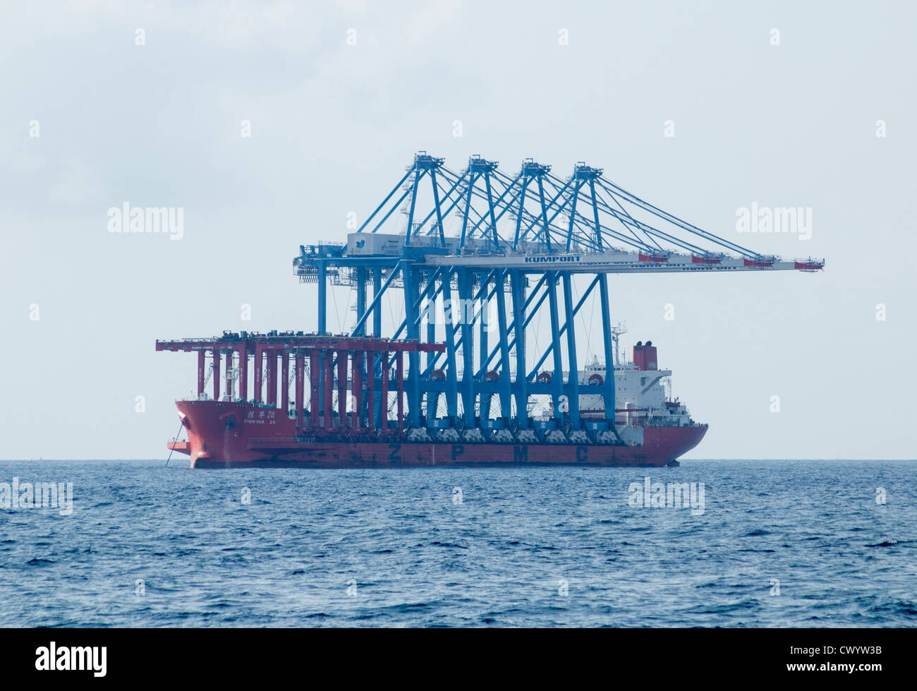 Schiff Transport Dock Krane Stockfoto