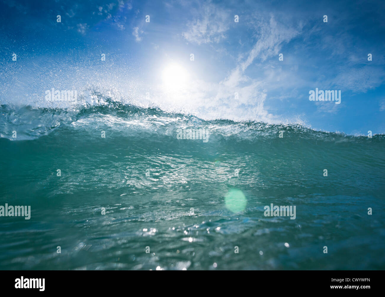 Welle vom Meeresspiegel fotografiert. Stockfoto