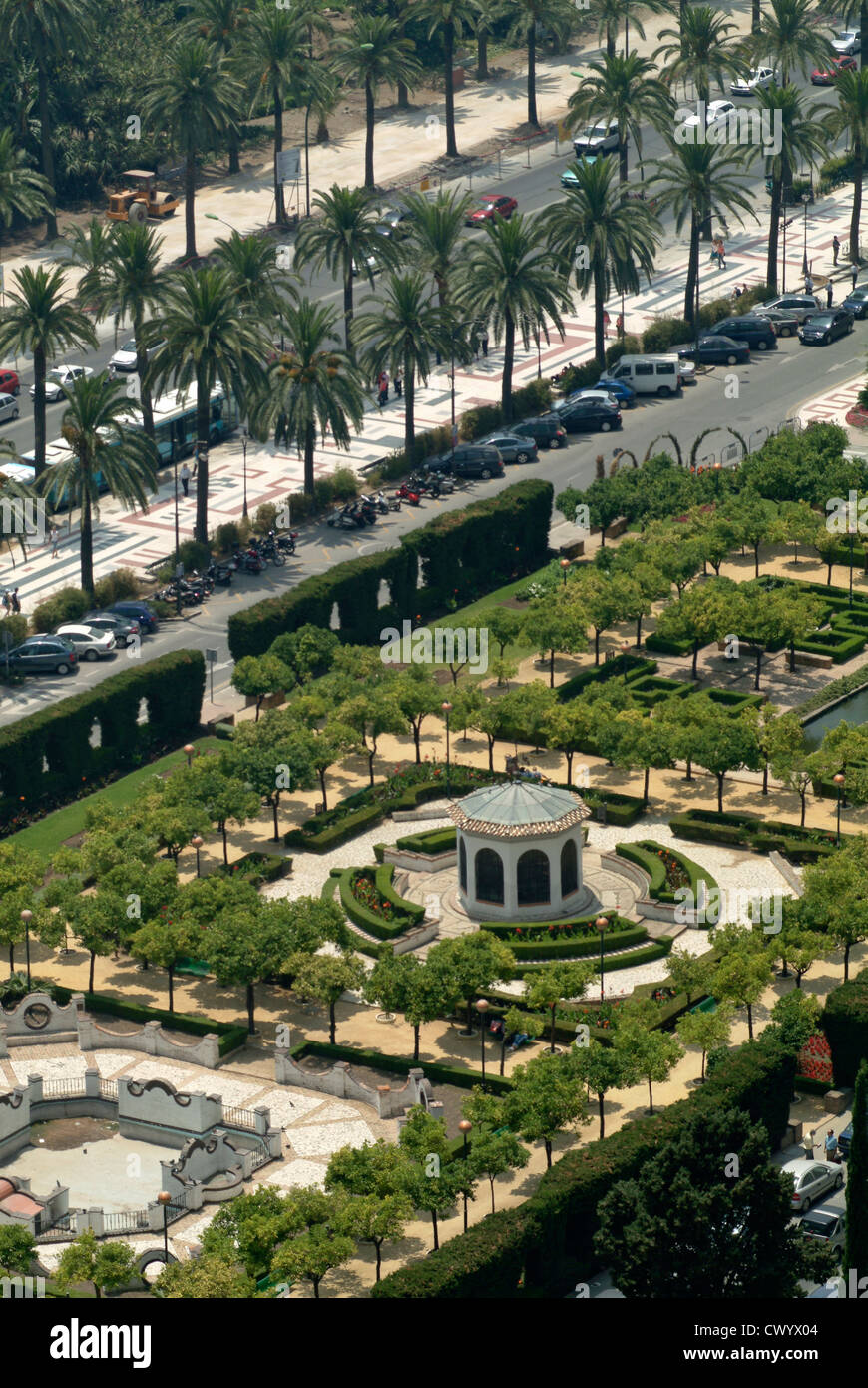 Formaler Garten in Malaga, Spanien Stockfoto