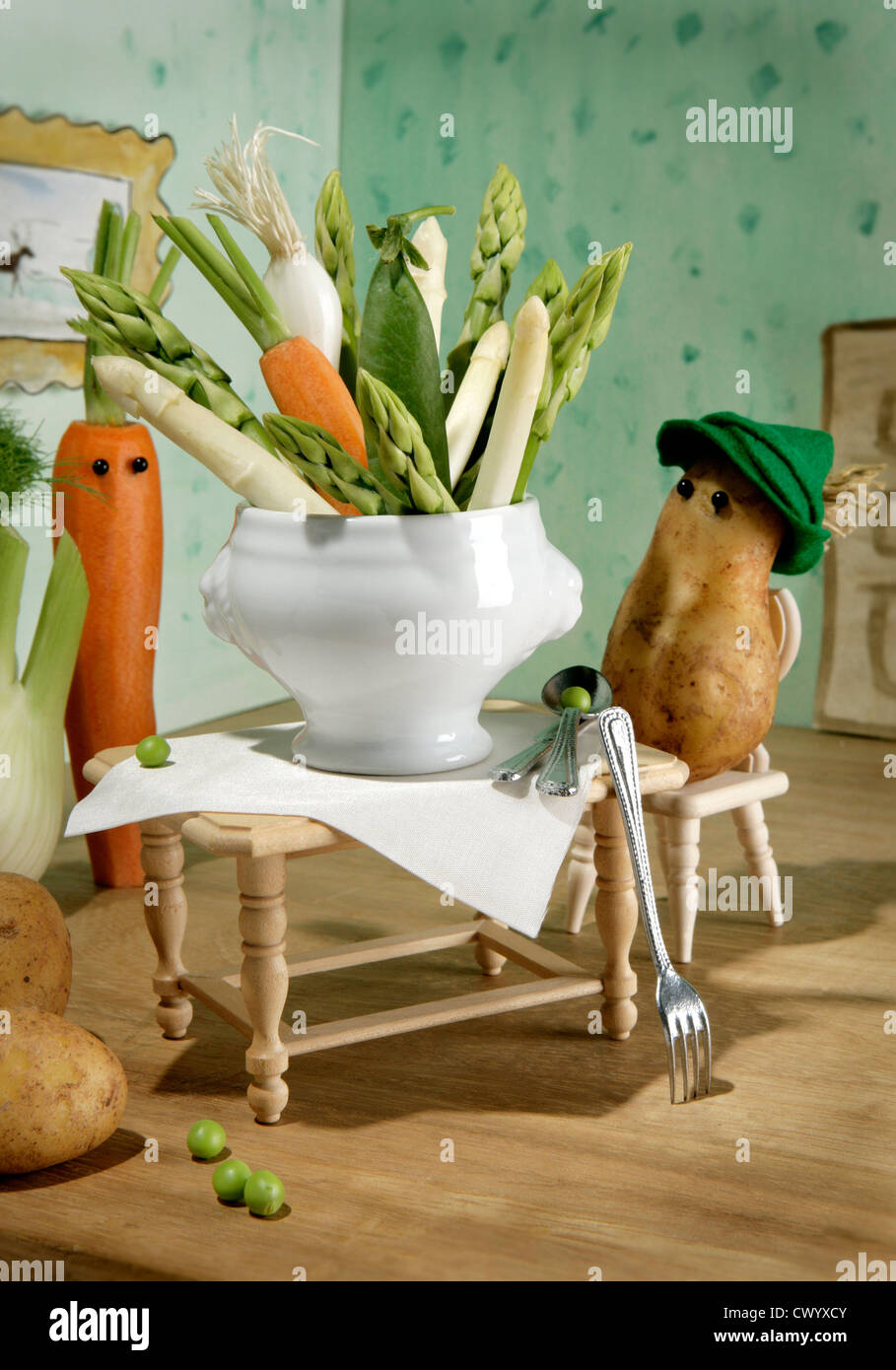 Zimmer wie ein Puppenhaus Stockfoto