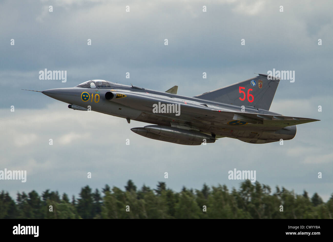 J35 draken Double delta Jet Fighter Stockfoto