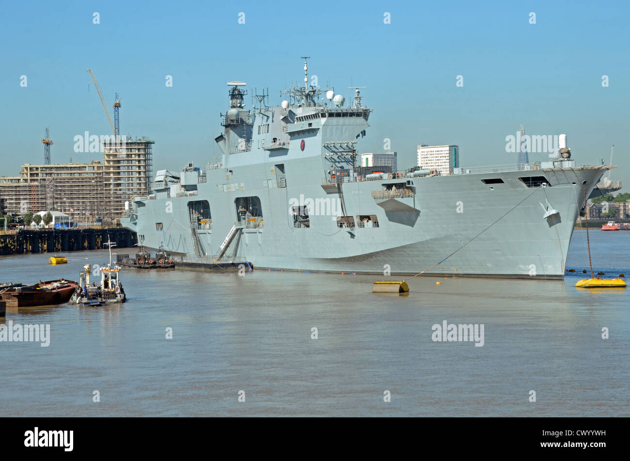 HMS Ocean, Ankern in Greenwich, London Stockfoto