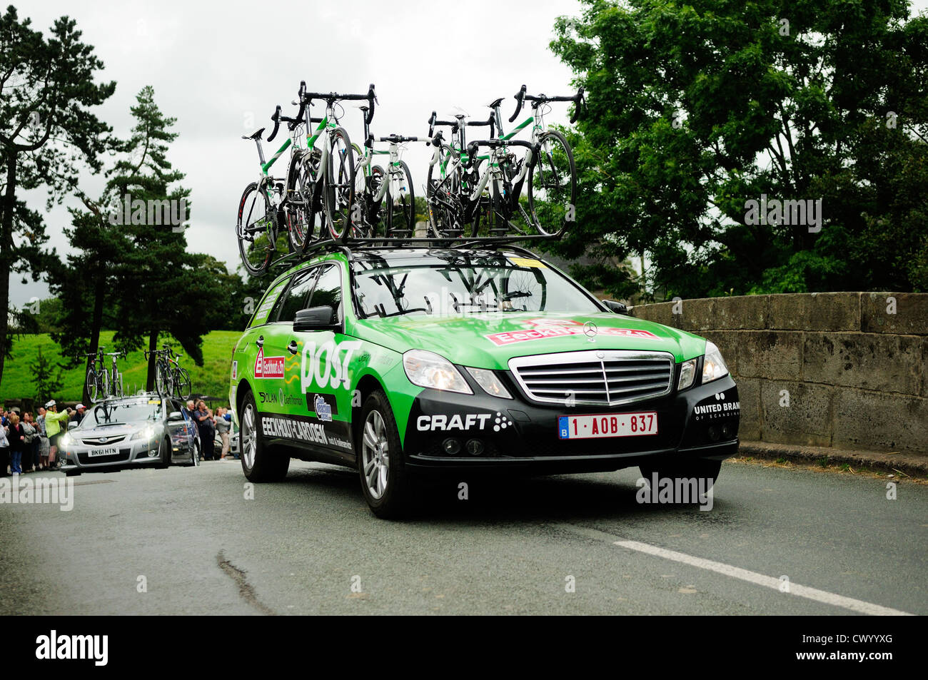 Tour von Großbritannien Service Team Autos. Stockfoto