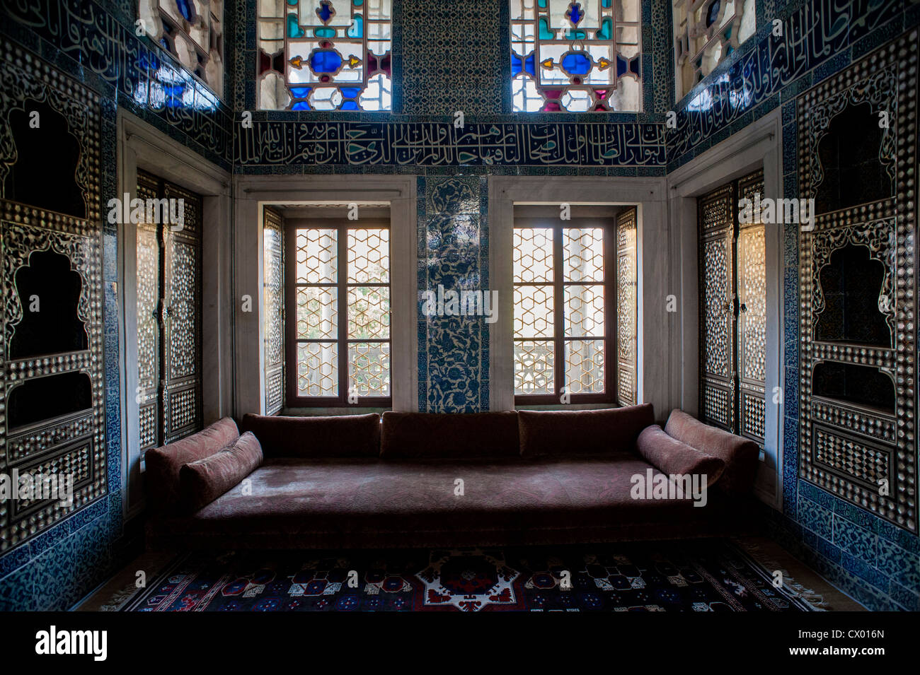 Interieur von Bagdad Köskü im Topkapi Palast in Istanbul Türkei Stockfoto