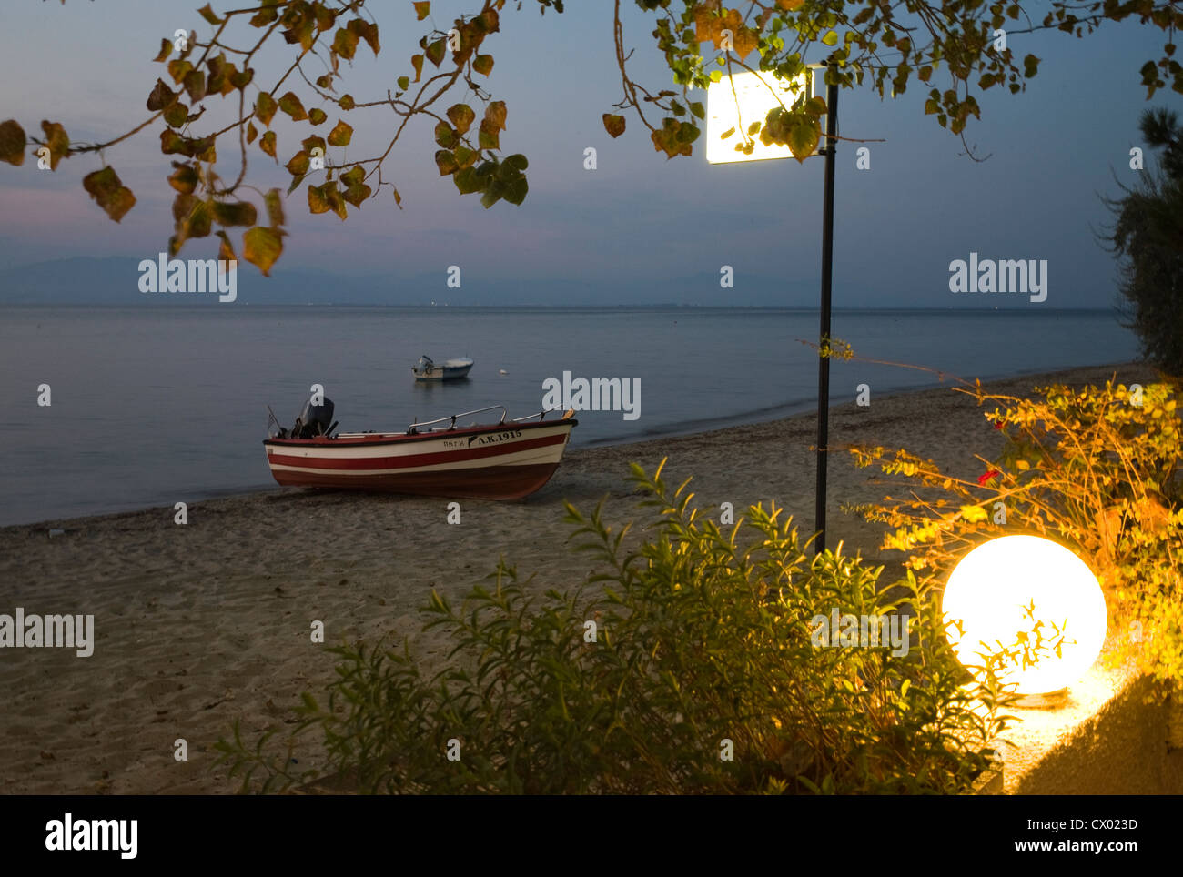 Sonnenuntergang über der Griechischen Insel ofThassos, Nord Ägäis, Griechenland Stockfoto