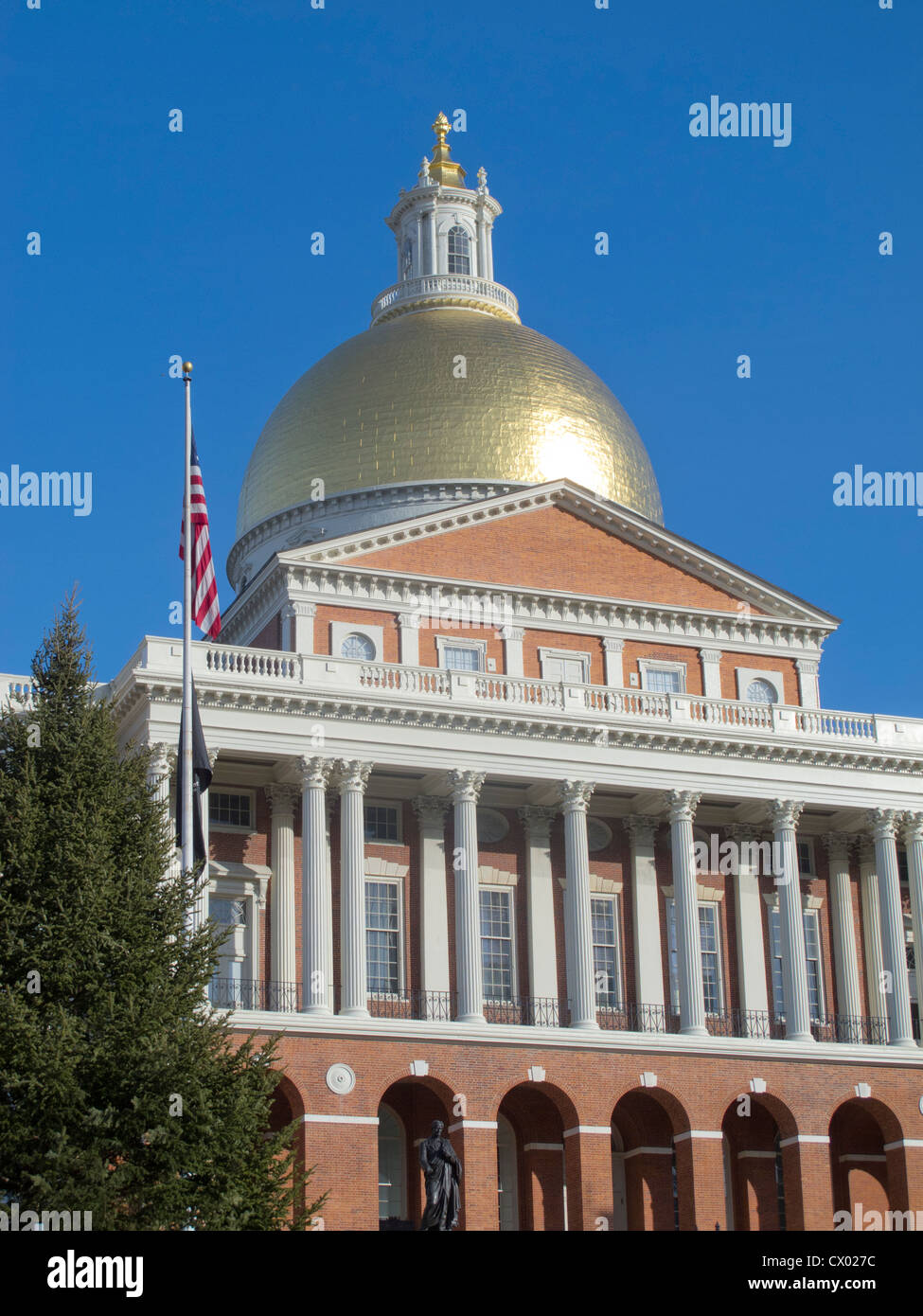 Massachusetts State House auf der Beacon Street in Boston Stockfoto