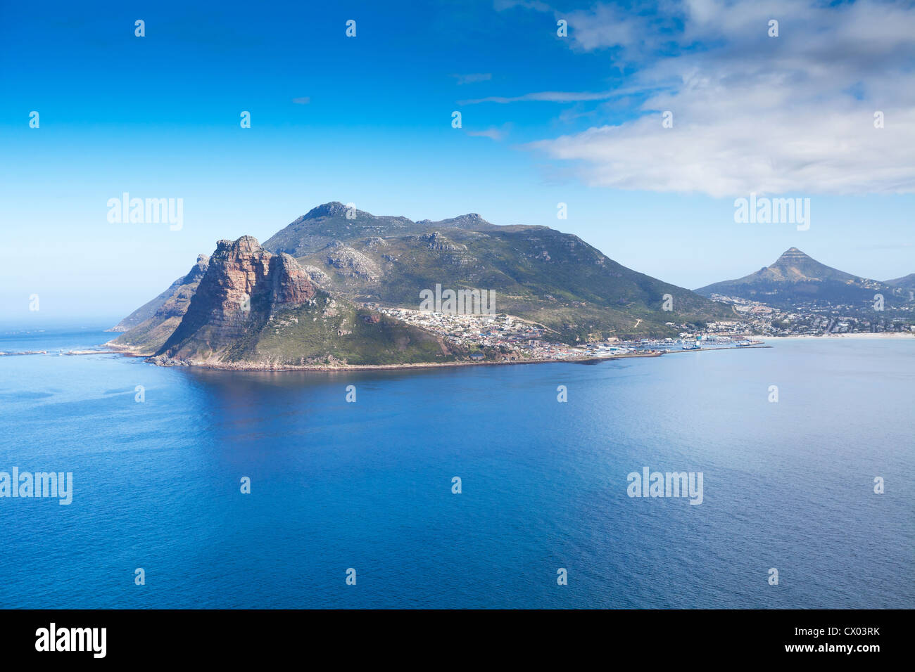 Hout Bay-Blick vom Chapmans Peak, Südafrika Stockfoto