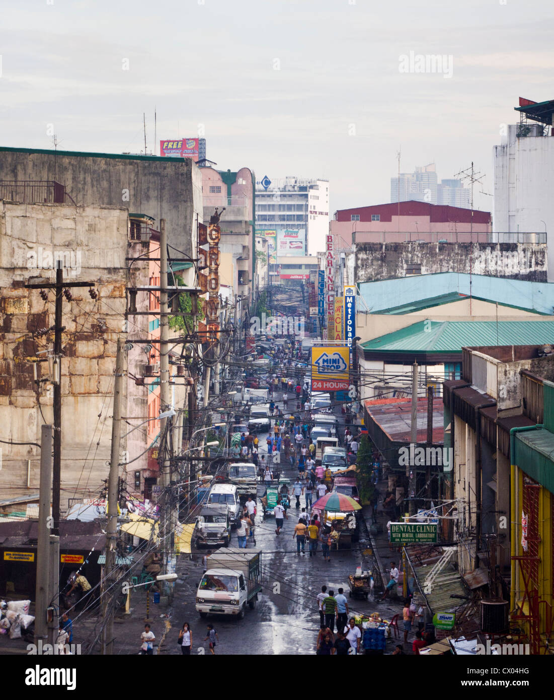 Manila Stadt gehört eine chaotische Szene. Foto ist auf den Philippinen getroffen. Stockfoto