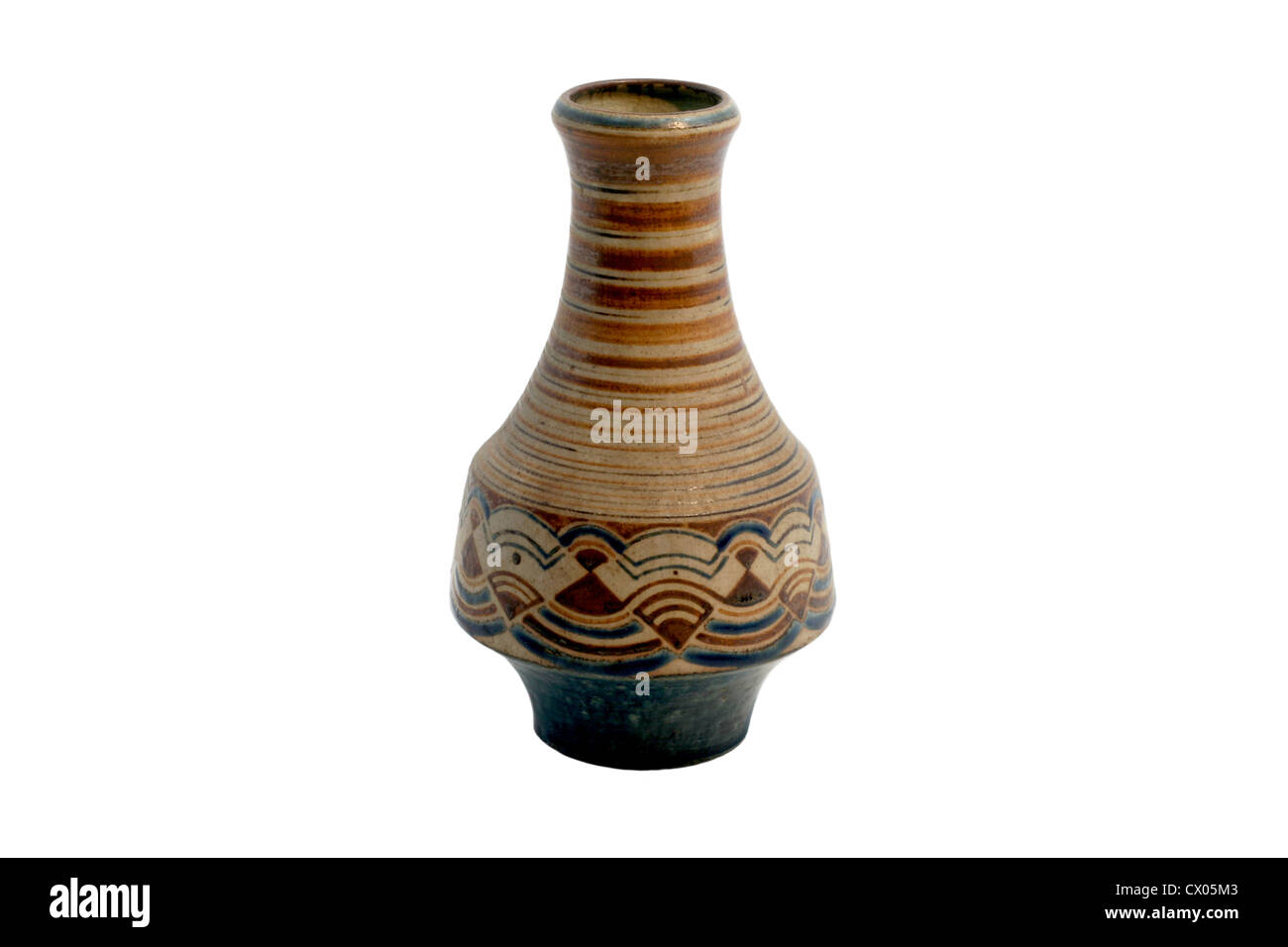 Vintage Keramik Vasen mit weißen Hintergrund isoliert Stockfoto