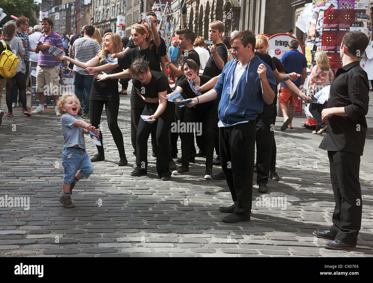Edinburgh Fringe Schottland 2012. Straßenkünstler. Stockfoto