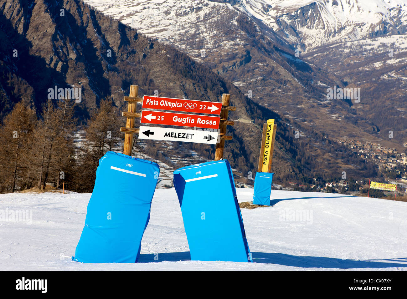 Richtung Bardonecchia Italien Skigebiet anmelden Stockfoto