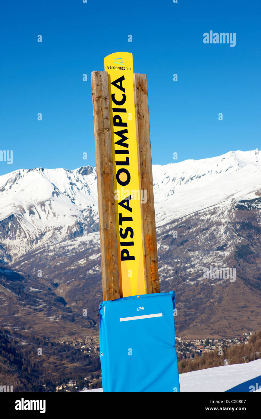 Richtung Bardonecchia Italien Skigebiet anmelden Stockfoto