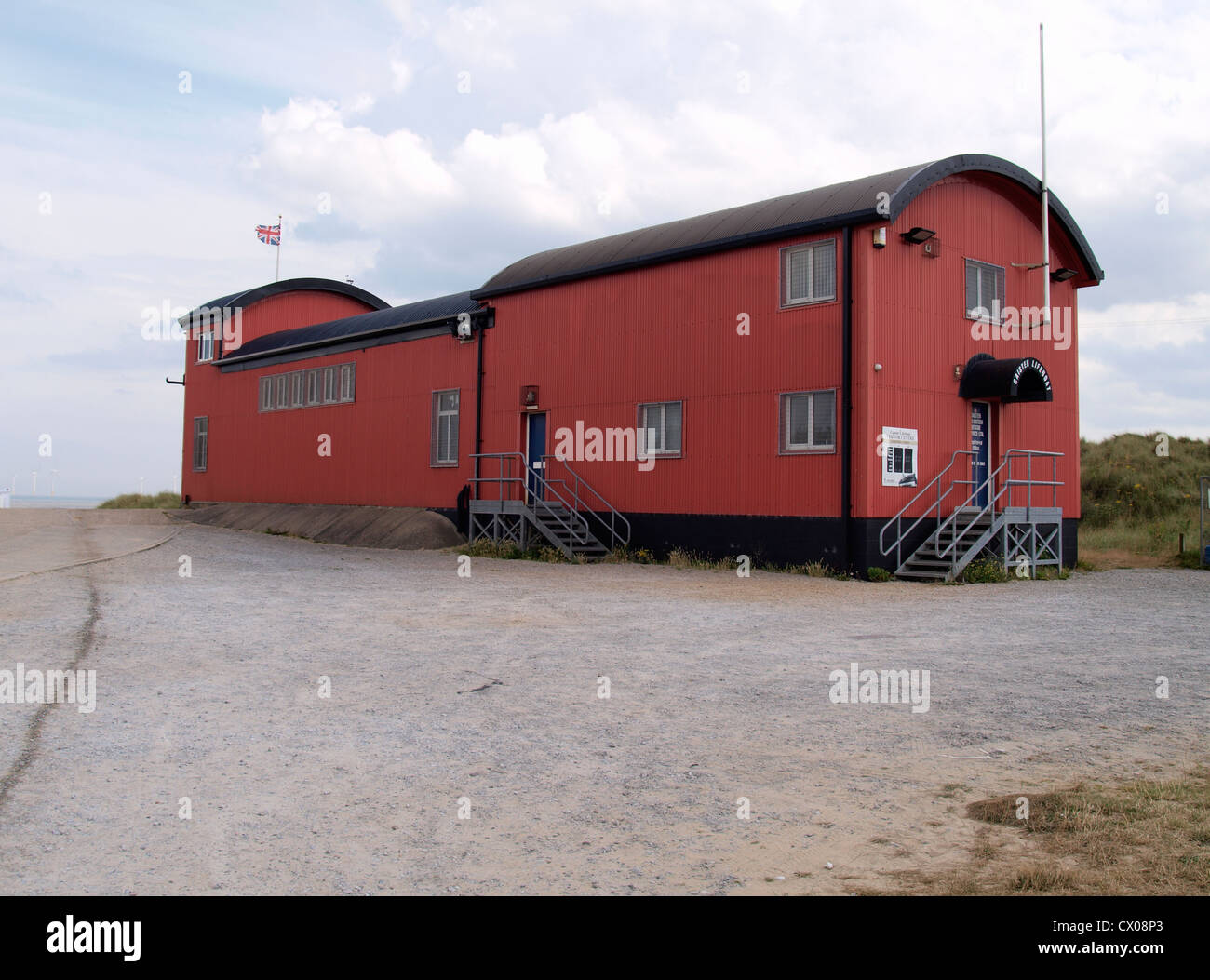 Caister Rettungsboot Gebäude, Norfolk, Großbritannien Stockfoto