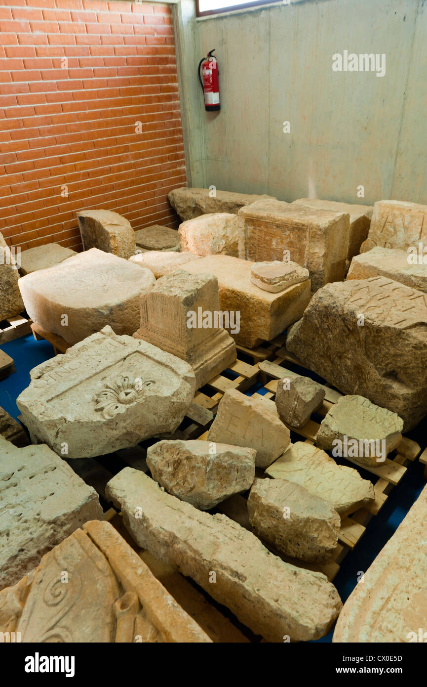 Museum der archäologischen Stätte von Clunia Sulpicia, Burgos, Castilla y Leon, Spanien, Europa. Stockfoto