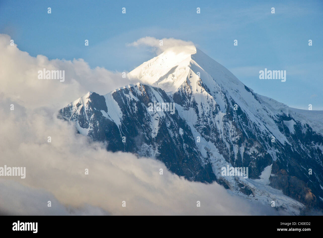 Luftaufnahme des Illimani, Cordillera Real, Bolivien Stockfoto