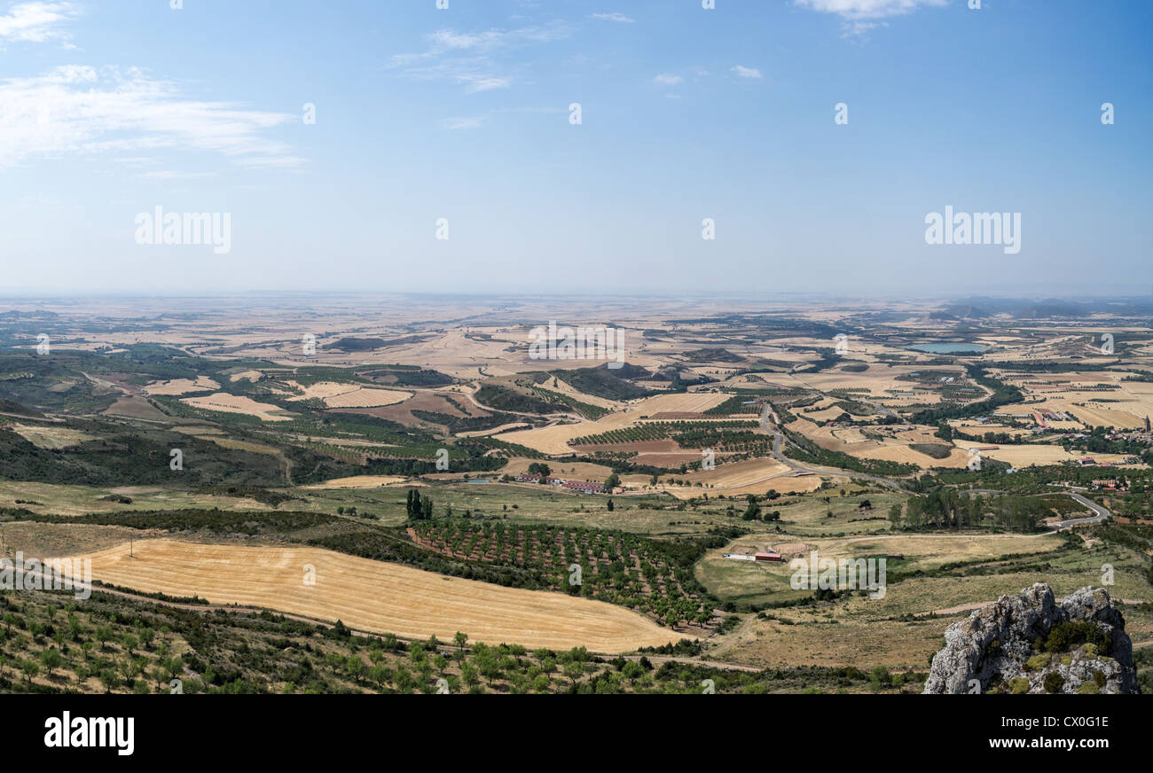 Blick von Burg Loarre in Aragón, Spanien Stockfoto