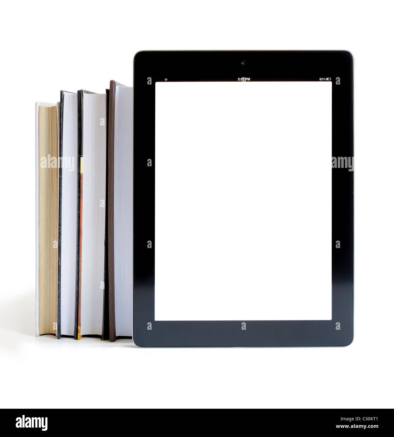 Bücher und Tablet-pc-Konzept Stockfoto