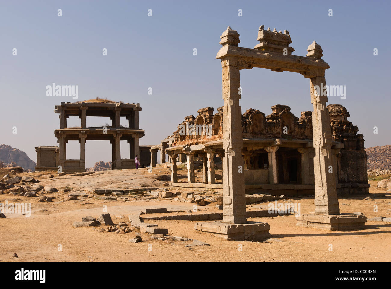 Elk201-2642 Indien, Karnataka, Hampi, Ansatz, Vittala Tempel Stockfoto