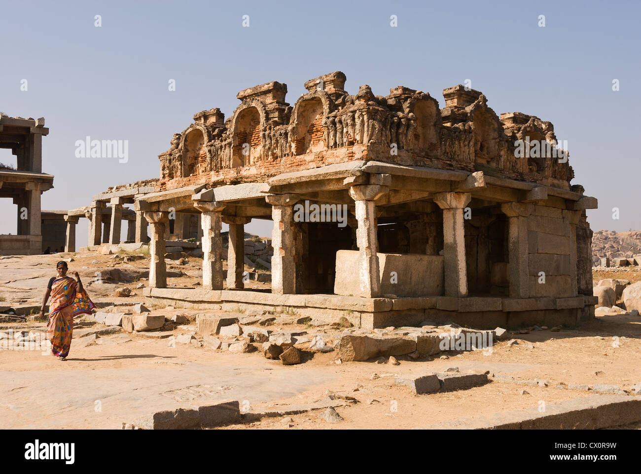 Elk201-2643 Indien, Karnataka, Hampi, Vittala Tempel Stockfoto