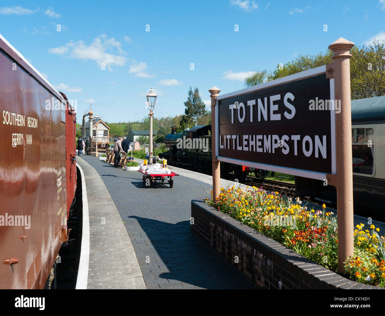 Totnes Littlehempston Station auf der South Devon Railway Linie in Großbritannien Stockfoto