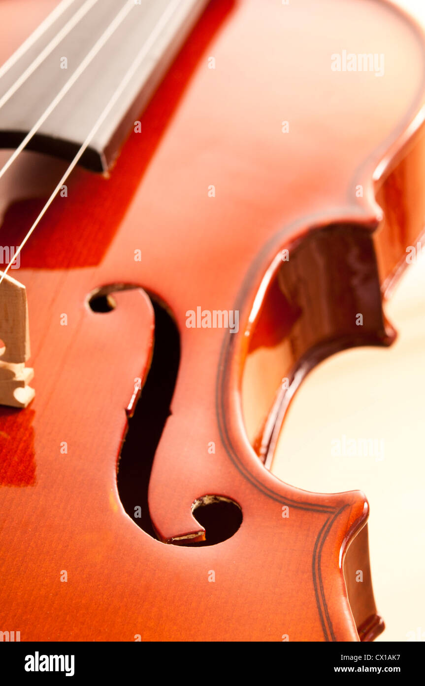 Klassische Violine Nahaufnahme Detail Stockfoto