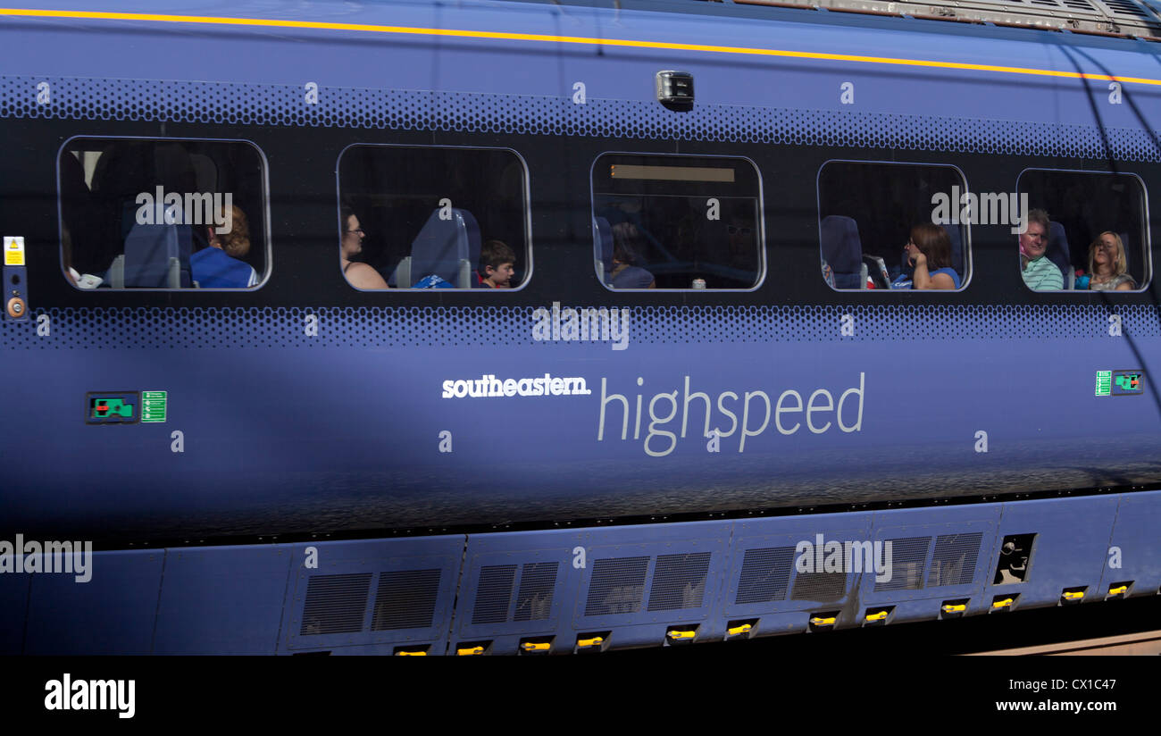 High-Speed-Javelin Zug verbindet Olympiastadion, St. Pancras während der Spiele in London 2012 Stockfoto