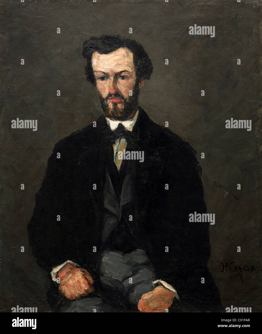 Paul Cézanne (French, 1839-1906), Antony Valabrègue, 1866, Öl auf Leinwand Stockfoto