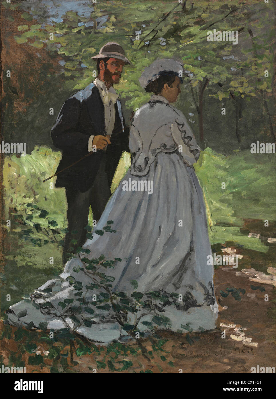 Claude Monet (Französisch, 1840-1926), Bazille und Camille (Studie für "Déjeuner Sur l 'herbe"), Öl 1865, auf Leinwand Stockfoto