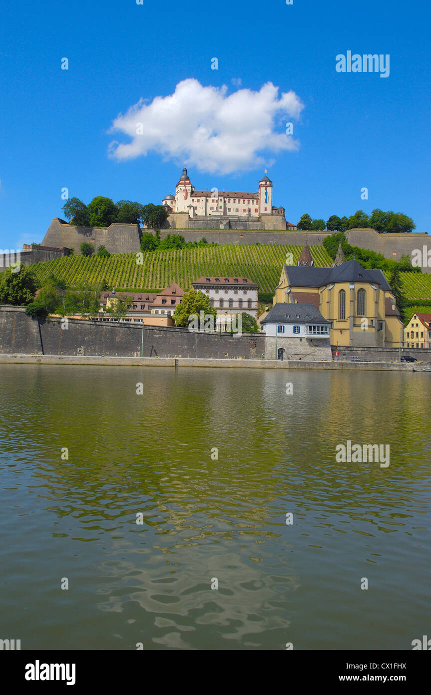 Würzburg, Würzburg, Marienberg Burg, Festung Marienberg, UNESCO-Weltkulturerbe, romantische Straße, Romantische Strasse, Stockfoto