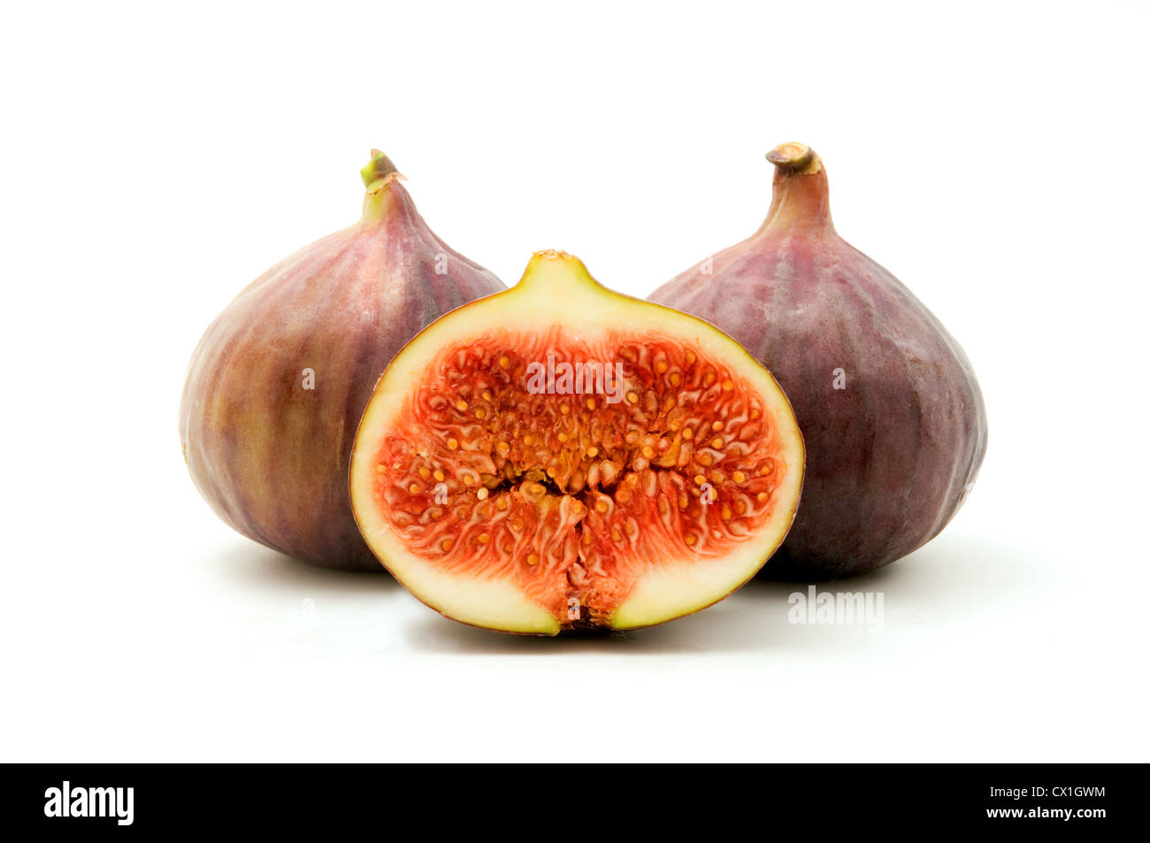 Braun Türkei Fig auf weißem Hintergrund Stockfoto